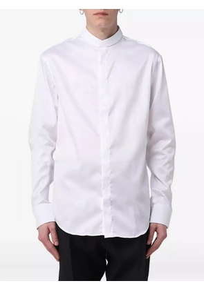 Emporio Armani band-collar long-sleeved shirt - White