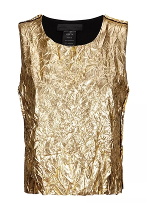 Maria Calderara metallic-effect crumpled top - Gold