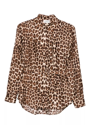 P.A.R.O.S.H. leopard-print belted shirt - Brown