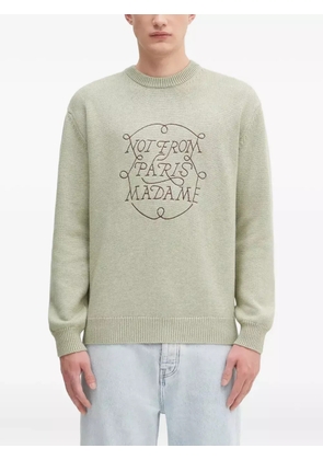 Drôle De Monsieur La Maille Slogan Tresses logo sweater - Green