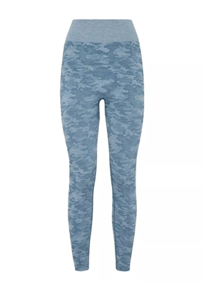 Plein Sport camouflage-print performance leggings - Blue