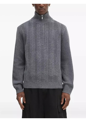 A.P.C. cable-knit half-zip sweater - Grey