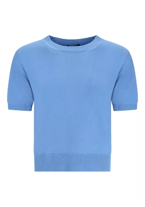 Canessa round neck short-sleeve knitted top - Blue