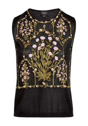 Giambattista Valli embroidered sleeveless top - Black