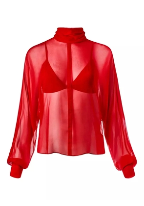 Alejandra Alonso Rojas turtleneck tie blouse - Red