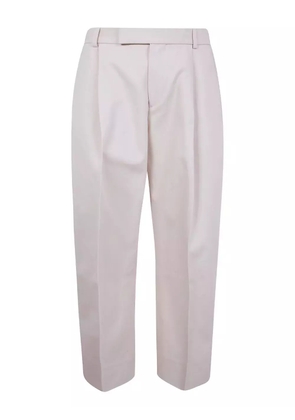 Studio Nicholson pleated cotton straight-leg trousers - CHALK