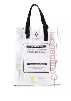 Marcelo Burlon County of Milan warning tote bag - Neutrals