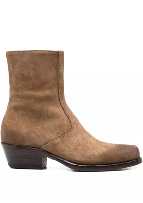 ERALDO 45mm zip-detail suede boots - Brown