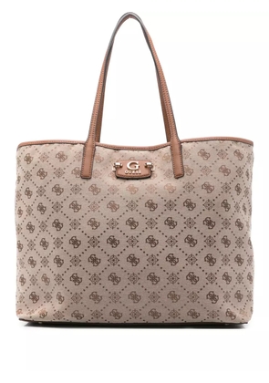 GUESS USA logo-plaque monogram tote bag - Neutrals