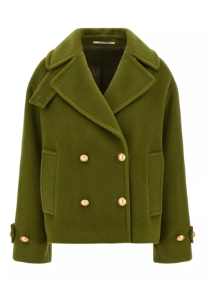 Tagliatore double-breasted mohair-wool blend coat - Green