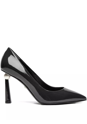 Alevì 95mm patent leather pearl-embellished pumps - Black