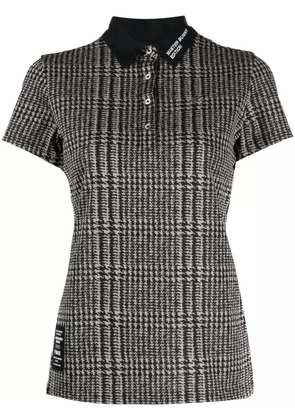 MASTER BUNNY EDITION plaid logo-patch polo shirt - Brown