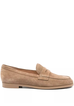 Gianvito Rossi Georgie penny suede loafers - Neutrals