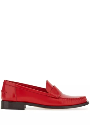 Ferragamo logo-embossed leather loafers - Red