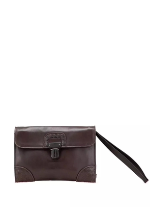 Bottega Veneta Pre-Owned 2000-2007 Intrecciato Trimmed Leather clutch bag - Brown