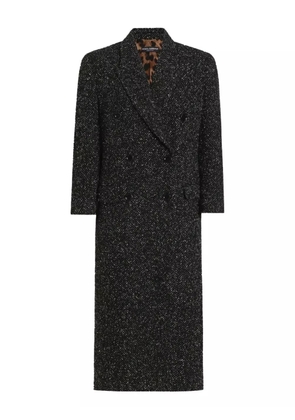 Dolce & Gabbana herringbone-pattern double-breasted coat - Black