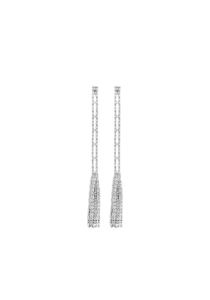 DSQUARED2 baguette-cut crystal-fringe earrings - Grey