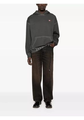 Diesel logo-embroidered hooded sweatshirt - Black