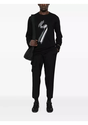 Yohji Yamamoto graphic-print long-sleeve T-shirt - Black