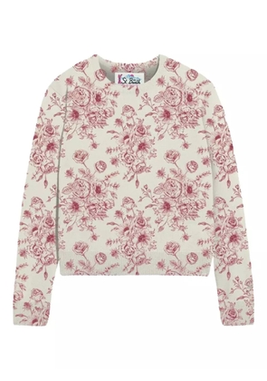 MC2 Saint Barth floral-print crew-neck sweater - White