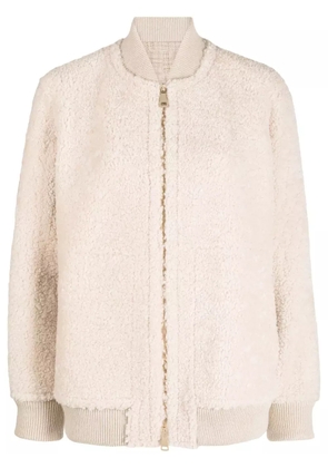 Manzoni 24 shearling zip-up jacket - Neutrals