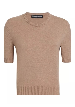 Dolce & Gabbana short-sleeve cashmere sweater - Brown