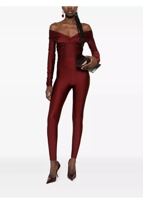THE ANDAMANE Kandall twist-neck off-shoulder bodysuit - Red
