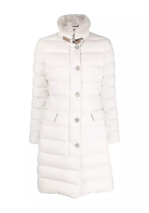 Moorer Vetiver-S3 quilted rabbit-fur collar jacket - Neutrals