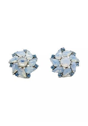 Jennifer Gibson Jewellery 1950s Sunburst opaline glass earrings - Blue
