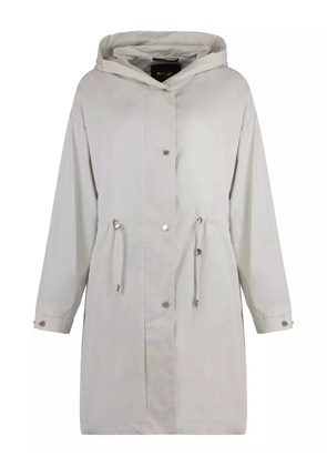 Moorer Cristina hooded drawstring-waistband jacket - White