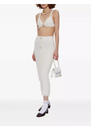 Alessandra Rich flower-embellishment top - White