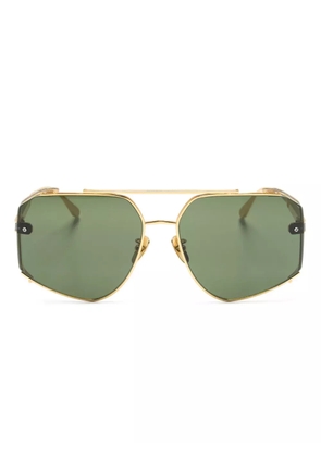 Linda Farrow Amar pilot-frame sunglasses - Gold