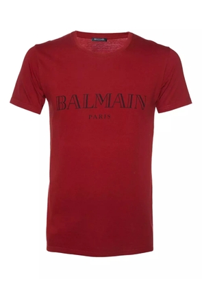 Balmain Pre-Owned cotton logo T-shirt - Red