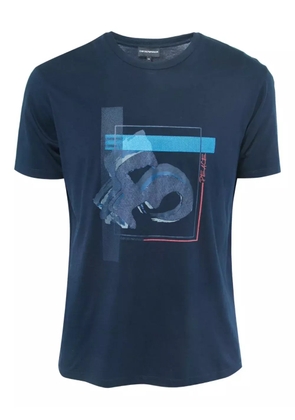 Emporio Armani Pre-Owned abstract-print T-shirt - Blue