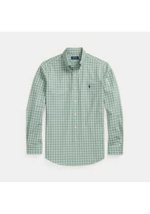 Custom Fit Checked Stretch Poplin Shirt