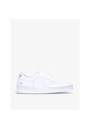 Mens Golden Goose Men's Stardan Logo-Print Leather Low-Top Trainers