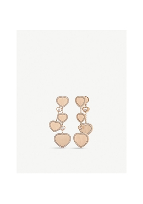 Chopard x 007 Happy Hearts Golden Hearts 18ct Rose-Gold and 0.31ct Diamond Earrings