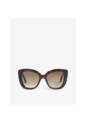 Womens Gucci Havana Gg0327S Cat-Eye Frame Sunglasses