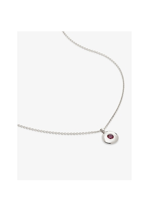 Womens Monica Vinader January Birthstone Sterling-Silver and Red Garnet Necklace
