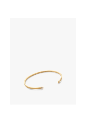 Womens Monica Vinader Solitaire 18ct Yellow Gold-Plated Vermeil Sterling-Silver and 0.015ct Lab-Grown Diamond Cuff