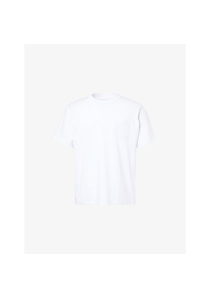 Mens Sacai Patch-Pocket Side-Zip Cotton T-Shirt