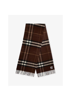 Womens Burberry Check-Pattern Cashmere Scarf