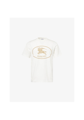 Mens Burberry Knight-Stamp Print Short-Sleeve Cotton T Shirt