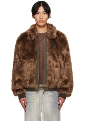 Andersson Bell Brown Flight Faux-Fur Bomber Jacket