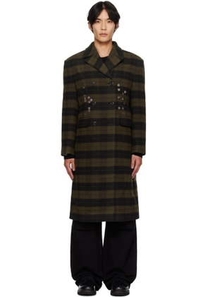 Andersson Bell Green Lacie Check Buttons Coat