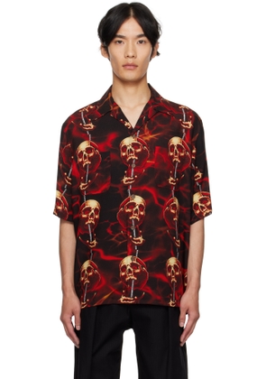 WACKO MARIA Black & Red 56 Tattoo Studio Edition Skull Shirt