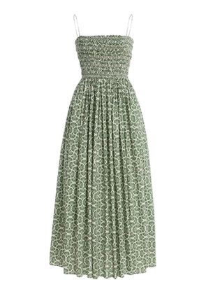 Matteau Shirred Cotton Midi Dress - Moda Operandi