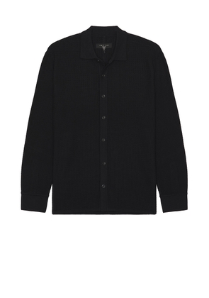 Rag & Bone Hayes Button Up Shirt in Black - Black. Size M (also in ).