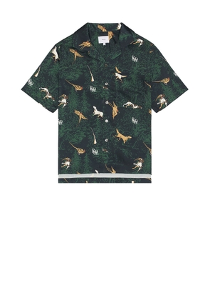 Rhude Scramble Dog Print Shirt in Black - Dark Green. Size L (also in ).
