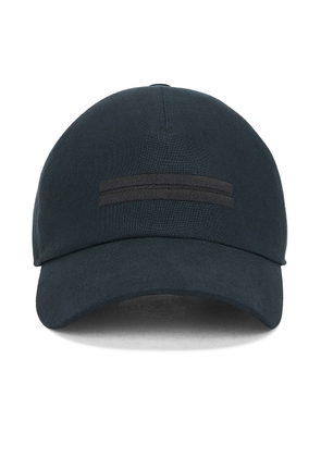 Zegna Oasi Lino Baseball Cap in Fondale - Navy. Size M (also in ).